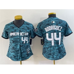 Women Seattle Mariners 44 Julio Rodriguez Teal 2023 All Star Stitched Baseball Jersey 28Run Small 29