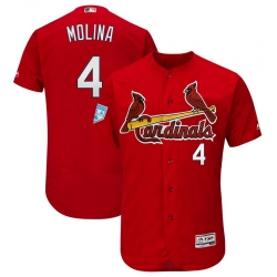 Men St. Louis Cardinals #4 Yadier Molina Red MLB Jersey