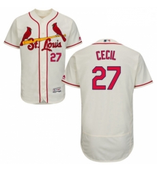 Mens Majestic St Louis Cardinals 27 Brett Cecil Cream Flexbase Authentic Collection MLB Jersey