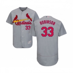 Mens St Louis Cardinals 33 Drew Robinson Grey Road Flex Base Authentic Collection Baseball Jersey