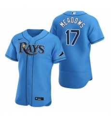 Men Tampa Bay Rays 17 Austin Meadows Blue Flex Base Stitched Jersey