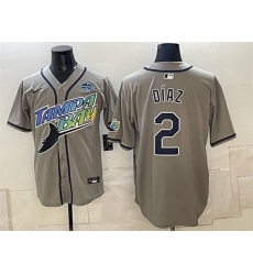Men Tampa Bay Rays 2 Yandy Diaz Gray 2026 AL East Champions Patch Vapor Limited Stitched Baseball Jersey Men Tampa Bay Rays 2 Yandy Diaz Gray 2026 AL East Champions Patch Vapor Limited Stitched Baseball Jersey