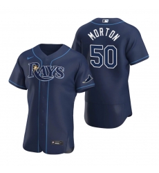 Men Tampa Bay Rays 50 Charlie Morton Men Nike Navy Alternate 2020 Flex Base Team MLB Jersey