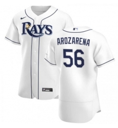 Men Tampa Bay Rays 56 Randy Arozarena White Flex Base Stitched Jersey