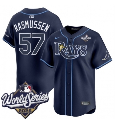 Men Tampa Bay Rays  57 Drew Rasmussen Navy 2026 World Series Limited Stitched Baseball Jersey