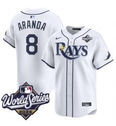 Men Tampa Bay Rays  8 Jonathan Aranda White 2026 World Series Home Limited Stitched Baseball Jersey