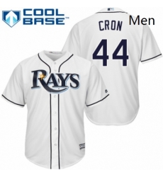 Mens Majestic Tampa Bay Rays 44 C J Cron Replica White Home Cool Base MLB Jersey 