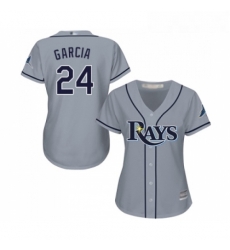 Womens Tampa Bay Rays 24 Avisail Garcia Replica Grey Road Cool Base Baseball Jersey 