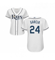 Womens Tampa Bay Rays 24 Avisail Garcia Replica White Home Cool Base Baseball Jersey 