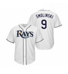 Youth Tampa Bay Rays 9 Jake Smolinski Replica White Home Cool Base Baseball Jersey 