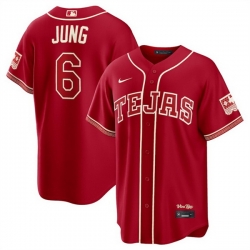 Men Texas Rangers  6 Josh Jung Red 2026 City Connect Stadium Stitched Baseball Jersey