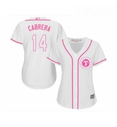 Womens Texas Rangers 14 Asdrubal Cabrera Replica White Fashion Cool Base Baseball Jersey 