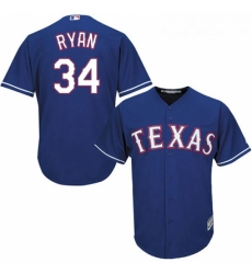 Youth Majestic Texas Rangers 34 Nolan Ryan Authentic Royal Blue Alternate 2 Cool Base MLB Jersey