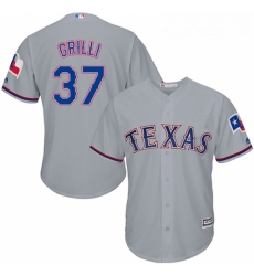 Youth Majestic Texas Rangers 37 Jason Grilli Replica Grey Road Cool Base MLB Jersey 