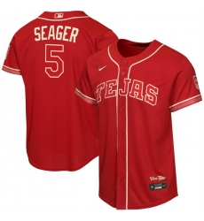 Youth Texas Rangers 5 Corey Seager Red 2026 City Connect Stadium Stitched Baseball Jersey Youth Texas Rangers 5 Corey Seager Red 2026 City Connect Stadium Stitched Baseball Jersey