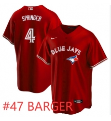 MLB Toronto Blue Jays for #47 Barger Red Stitched MLB jersey
