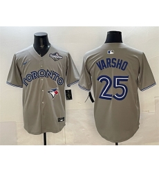 Men Toronto Blue Jays 25 Daulton Varsho Grey 2025 World Series Home Cool Base Stitched Baseball Jersey