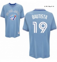 Mens Majestic Toronto Blue Jays 19 Jose Bautista Replica Light Blue MLB Jersey