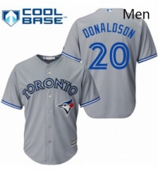 Mens Majestic Toronto Blue Jays 20 Josh Donaldson Replica Grey Road MLB Jersey