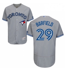 Mens Majestic Toronto Blue Jays 29 Jesse Barfield Grey Flexbase Authentic Collection MLB Jersey