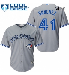 Mens Majestic Toronto Blue Jays 41 Aaron Sanchez Replica Grey Road MLB Jersey