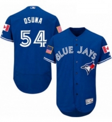 Mens Majestic Toronto Blue Jays 54 Roberto Osuna Authentic Royal Blue Fashion Stars Stripes Flex Base Jerseys