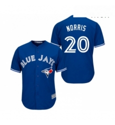 Mens Toronto Blue Jays 20 Bud Norris Replica Blue Alternate Baseball Jersey 