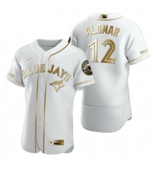 Toronto Blue Jays 12 Roberto Alomar White Nike Mens Authentic Golden Edition MLB Jersey