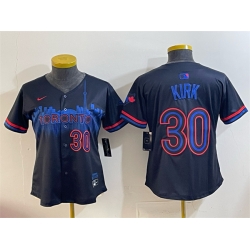 Women Toronto Blue Jays 30 Alejandro Kirk Navy 2024 City Connect Limited Stitched Baseball Jersey 28Run Small 29