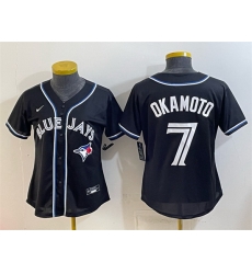 Youth Toronto Blue Jays  7 Kazuma Okamoto 2026 Fashion Replica Black Out Stitched Baseball Jersey