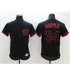 Men Washington Nationals #34 Harper Black Classic Elite 2022 MLB Jersey