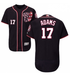 Mens Majestic Washington Nationals 17 Matt Adams Navy Blue Alternate Flex Base Authentic Collection MLB Jersey