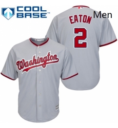 Mens Majestic Washington Nationals 2 Adam Eaton Replica Grey Road Cool Base MLB Jersey