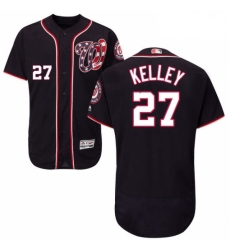 Mens Majestic Washington Nationals 27 Shawn Kelley Navy Blue Alternate Flex Base Authentic Collection MLB Jersey