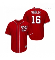 Mens Washington Nationals 16 Victor Robles Replica Red Alternate 1 Cool Base Baseball Jersey 