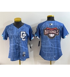 Women Washington Nationals Team Big Logo Blue 2025 City Connect Limited Stitched Baseball Jersey