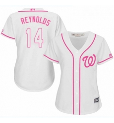 Womens Majestic Washington Nationals 14 Mark Reynolds Authentic White Fashion Cool Base MLB Jersey 