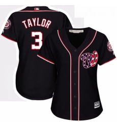 Womens Majestic Washington Nationals 3 Michael Taylor Replica Navy Blue Alternate 2 Cool Base MLB Jersey