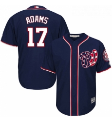 Youth Majestic Washington Nationals 17 Matt Adams Authentic Navy Blue Alternate 2 Cool Base MLB Jersey 