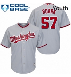 Youth Majestic Washington Nationals 57 Tanner Roark Authentic Grey Road Cool Base MLB Jersey 