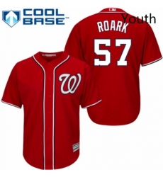 Youth Majestic Washington Nationals 57 Tanner Roark Authentic Red Alternate 1 Cool Base MLB Jersey 