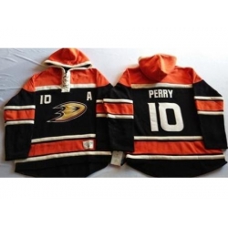 Anaheim Ducks 10 Corey Perry Black Sawyer Hooded Sweatshirt Stitched NHL Jersey