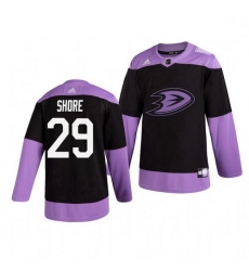 Ducks 29 Devin Shore Black Purple Hockey Fights Cancer Adidas Jersey