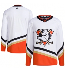 Men Anaheim Ducks Blank White 2022 23 Reverse Retro Stitched Jersey