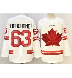 Men Canada Hockey 63 Brad Marchand White Stitched Jersey