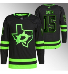 Men Dallas Stars 15 Craig Smith Black Stitched Jersey