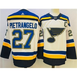 Men St  Louis Blues 27 Alex Pietrangelo Cream Winter Classic Stitched Jersey