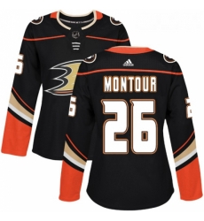 Womens Adidas Anaheim Ducks 26 Brandon Montour Authentic Black Home NHL Jersey 