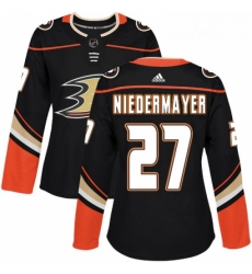 Womens Adidas Anaheim Ducks 27 Scott Niedermayer Authentic Black Home NHL Jersey 