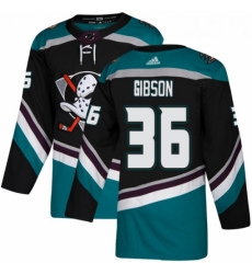 Youth Adidas Anaheim Ducks 36 John Gibson Authentic Black Teal Third NHL Jersey 